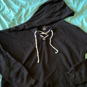 Black Cropped Hoodie